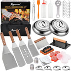 ROMANTICIST 132PC Professional Griddle Accessories Kit - Heavy Duty Stainless Steel Grill Spatula Set for Grill Griddle Hibachi Flat Top Outdoor Cooking - Great Grill Gift on Birthday Wedding