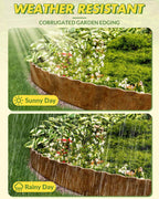 Velway Corrugated Metal Garden Edging - 6" H x 40Ft Sturdy Landscape Edging Border for Lawn, Flower Bed, Paver Edging and Garden Fence - Rusty