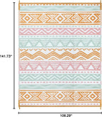 Lahome Waterproof Outdoor Rug 9x12, Reversible Outdoor Plastic Straw Rug for Patio, RV Camping Rug Picnic Mat Outside, Large Outdoor Carpet for Beach Deck Backyard Balcony(Pink/Orange,9'x 12')