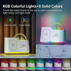 Night Lights Bluetooth Speaker, 15W Wireless Charger with Phone Holder, Touch Control Bedside Lamp with Dynamic Colored Music Light, Dimmable Light Room Decor for Teenage Girls Boys Gifts