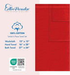 Cotton Paradise 6 Piece Towel Set, 100% Cotton Soft Absorbent Turkish Towels for Bathroom, 2 Bath Towels 2 Hand Towels 2 Washcloths, Red Towel Set