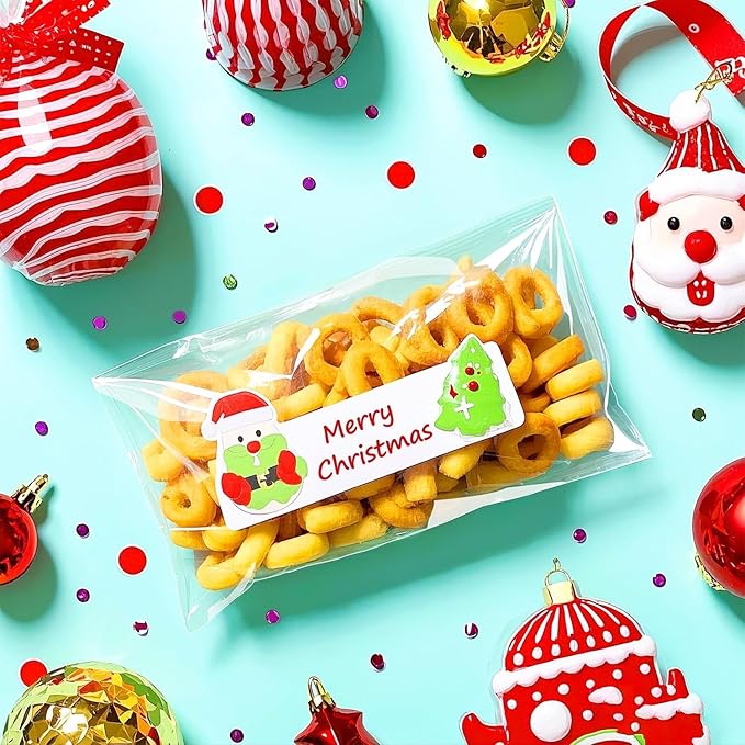 PigPotParty 4''x 9" Clear Plastic Cellophane Gift Wrap Bags, 100 Pcs Small Self Sealing Cookie Bags for Gift, Party favor, Candy, Treat, Goodies, Snack, Self Adhesive Resealable