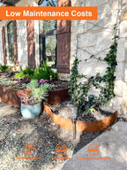Vinci Landscape Edging Border, 40" L x 8" H 3Pack 10FT Total Rusted Corten Steel Garden Edging with Spikes, Sturdy Elegant Metal Lawn Broder for Flower Beds, Pathways, Paver Edges and Yard