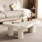 Coffee Table- Cloud Coffee Table, 48” Round Edge Tables with Unique Irregular Curves, Modern Tea Tables for Living Room Apartment, Easy Assemble& Clean