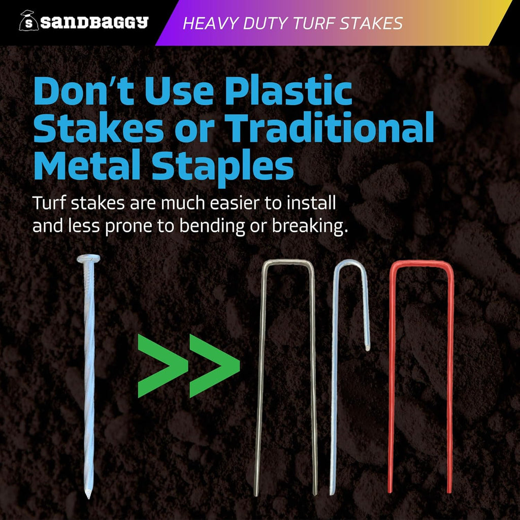 Sandbaggy 6" Heavy Duty Galvanized Artificial Turf Stakes - Spiral Landscape Nails - Ground Spikes/Pins - Synthetic Grass, Lawn, Edging, Weed Barrier Fabric, Garden (6 inch - Heavy Duty, 800, Count)