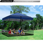 10x10 Mosquito Netting for Patio Canopy Tent/Pop Up Canopy Tent,Double Door Side Screen Easy Installation Black（Only Mosquito Net No Frame） (Around 10x10FT)