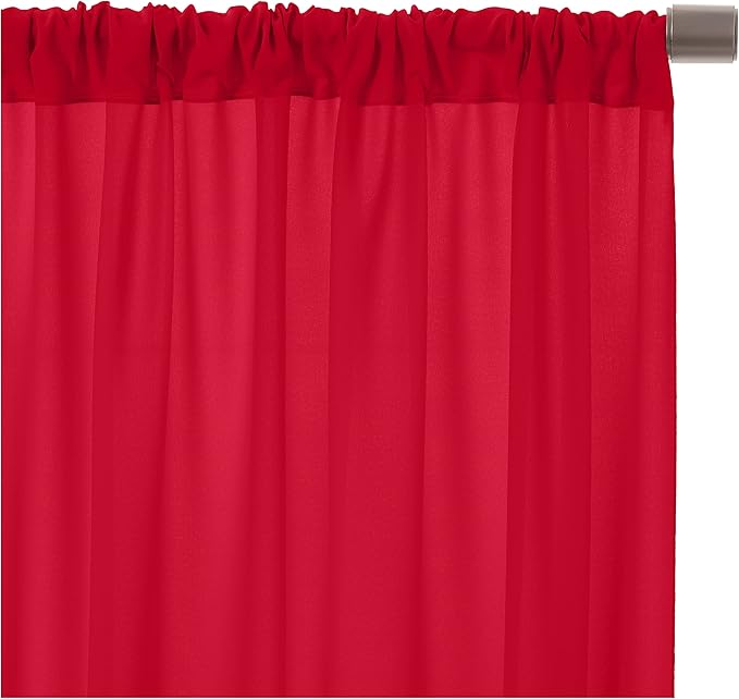 AK TRADING CO. 10 feet x 10 feet Polyester Backdrop Drapes Curtains Panels with Rod Pockets - Wedding Ceremony Party Home Window Decorations - RED (DRAPE-5x10-RED) (Pack of 24)