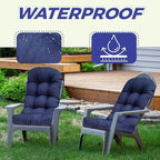 Outdoor Chair Cushions Waterproof Set of 2 Printing Tufted Adirondack Cushion Anti-Slip Thickened High Back Patio Seat Pads 47"*19.68"*3.9" Hawaii
