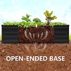Vengarus 10x3x1FT (2 Pack) Galvanized Raised Garden Bed Kit, Outdoor Metal Planter Box for Vegetables, Rectangular Steel Container, Easy Assembly (Black)