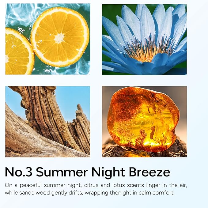 Summer Night Breeze Scented Candle, 11oz Aromatherapy Soy Wax Candles for Home Scented, Long Lasting, Fruits, Flower, Wood Scent Gift for Men, Women, Friends, Relaxation & Stress Relief