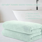 Cotton Paradise 100% Cotton 40x80 Oversized Bath Sheet, Extra Large Turkish Bath Towels for Bathroom, Mint Green Bathsheet