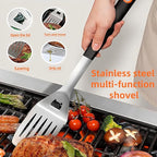 Grilling Accessories,Heavy Duty Stainless Steel BBQ Grill Tools Set, Spatula, Fork, Tongs Kit |with Storage Bag Barbecue Utensils Tool,for Outdoor Barbecue loversgift.