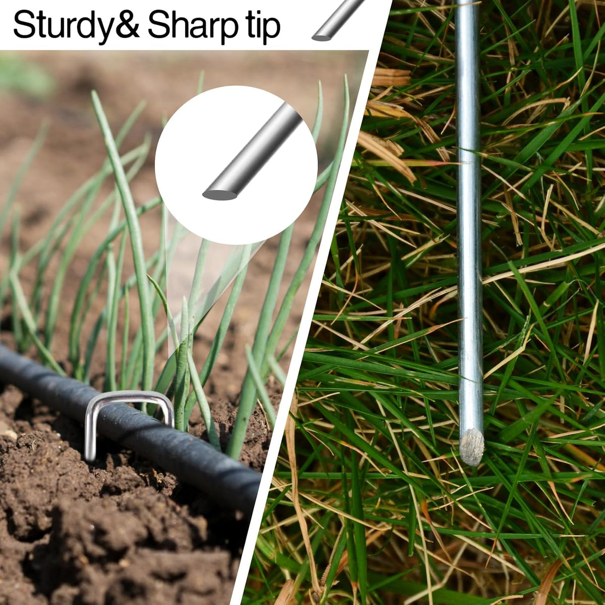 4 Inches Landscape Staples,Galvanized Garden Stakes Yard Stakes Garden Staples Prefect for Weed Barrier Fabric,11 Gauge Landscape pins for Tent,Balloons, Irrigation Tube. (5 Inch 80 Pack)