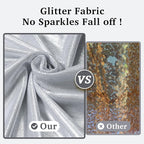 30ft x 10ft Silver Sequin Backdrop Curtain for Parties, Wrinkle Free Thick Glitter Photo Backdrop Drapes 6 Panels 5x10FT Back Drop Cloth Shimmer Fabric for Wedding Birthday Photography Background