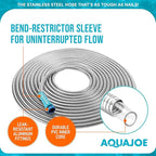 Aqua Joe AJSGH75 1/2-Inch Heavy-Duty, Puncture Proof Kink-Free, Spiral Constructed 304-Stainless Steel Metal, Garden Hose, 75-Foot