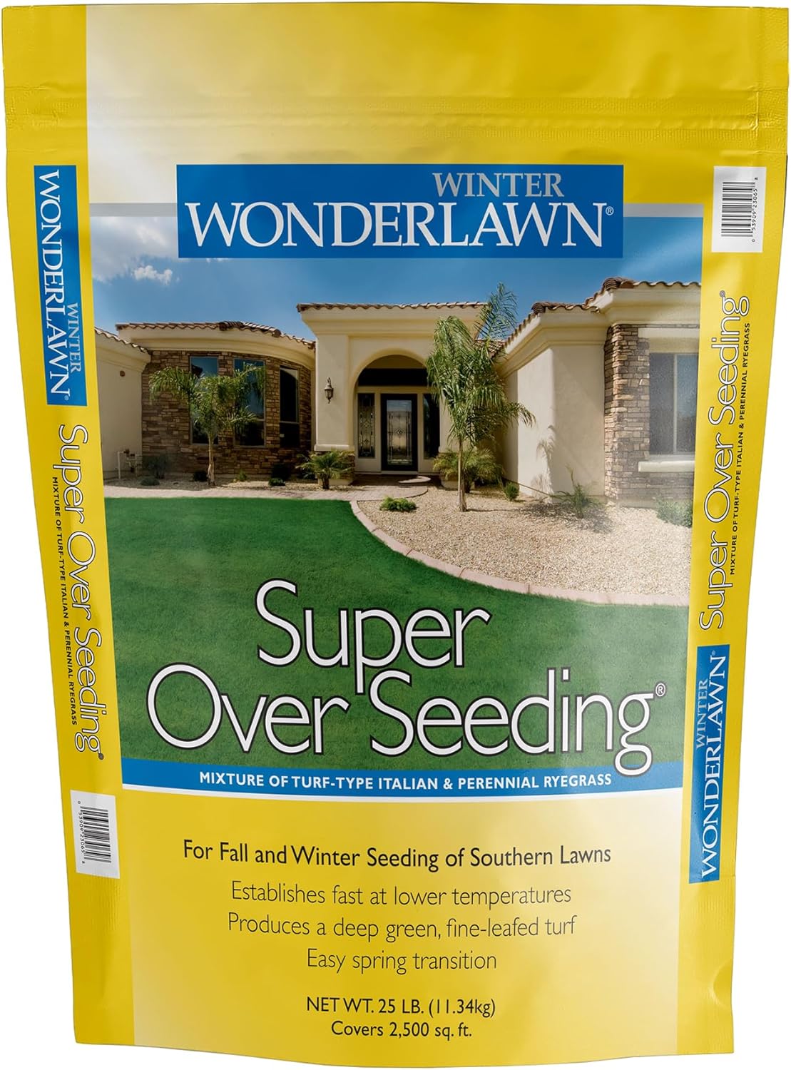 Barenbrug Winter Wonderlawn Grass Seed for Southern Lawns, Fast-Acting Durable Grass Seed Mix for All Weather Conditions, 25-lb. Bag