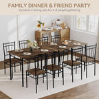 Kitchen Dining Table Set for 4, 5-Piece Kitchen Table Set,Dining Room Table Sets,Rectangular Kitchen Table Set with 4 Chairs for Small Space, Dinette,Apartment, Rustic Brown