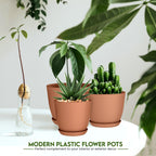 Plant Pots Indoor with Drainage, 5 Pack Multi-Size Planters Set, Terracotta