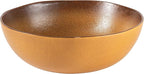 Bloomhouse Palermo Sun 2 Piece Serving Bowl and Oval Platter Stoneware Reactive Glaze Serveware Set - Turmeric Yellow