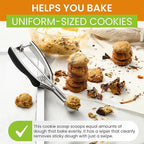 Spring Chef Extra Small Cookie Scoop, Stainless Steel Melon Baller, Baking Scooper, Spring Loaded Trigger for Cookie Dough, Ice Cream, Meatball, Cupcake - 0.6 tablespoon (tbsp) portion, #100, Black