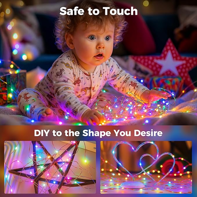 btfarm Fairy Lights Plug in with Remote, 33FT 100 LED Outdoor Twinkle Lights Waterproof with Timer, 8 Modes Indoor String Lights for Bedroom Patio Garden Wedding Christmas Decoration, Multicolor