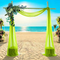 MDS Halloween Chiffon Draping Fabric - 1 Panel, 30" Wide x 20ft Long - Sheer Spooky Arbor & Canopy Drapery for Haunted House Backdrops, Party Ceilings, DIY Costumes & Themed Events - Parrot Green