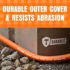 Garden Hose 15 ft x 5/8", NON-EXPANDING Flexible Water Hose, Kink Resistant Lightweight Hybrid Hose, Leakproof Yard Hose with Male to Female Fittings