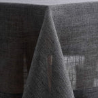maxmill Flaxy Faux Linen Table Cloth with 2-Tone Slubby Texture Wrinkle Resistant Anti-Shrink Soft Tablecloth for Kitchen Dining Tabletop for Buffet Banquet Parties Rectangle 52 x 70 Inch Charcoa
