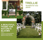 Outvita 7.3FT Garden Arch Arbor, Heavy Duty Metal Arbour Archway, Decorative Frame Stand Trellis with Ground Stakes for Wedding Ceremony Party Plant Climbing Rose Vines Lawn Patio Black