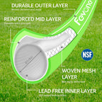 Fevone 50 ft x 5/8" Heavy Duty Garden Hose, Drinking Water Safe, Flexible & Kink-Free Hybrid Polymer Water Hose, Lightweight Outdoor Hose with 3/4" Solid Aluminum Fittings