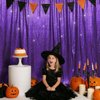 SquarePie Sequin Backdrop LessTransparent Background Sparkly Curtain for Wedding Halloween Party 4FT x 7FT Purple