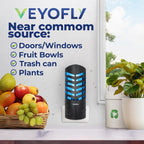 VEYOFLY Fruit Fly Traps for Indoors, Fly Trap Indoor, (4 Device + 12 Refills) Fly Catcher Indoor, Gnat Traps for House Indoor, Fly Trap, Plug in Light Flying Insect Trap, Bug Killer
