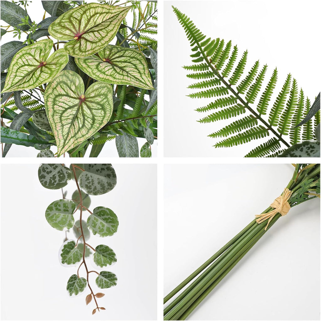 DILATATA Artificial Greenery Stems Box Set, 5 Kinds Mixed Eucalyptus Leaves Trailing Vine Plant Monstera Leaf Faux Plants for DIY Bouquets Wedding Floral Arrangements Table Centerpieces Vase Decor