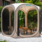 Werph 10x10 Pop Up Screen Tent, Mosquito Net Gazebo, UV Resistant, Beige