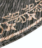 Unique Loom Outdoor Traditional Collection Area Rug - Antique (10' Round Charcoal Gray/Natural)