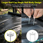 120 Pcs Landscape Fabric Stakes Heavy Duty(8 Gauge), 6 inch Galvanized Garden Weed Barrier Stakes for Plant Support, More Holding Power Than U-Shaped Ground Nail, Not Easy to Bend