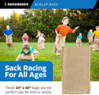 Sandbaggy Burlap Bags Large 24" x 40" - Potato Sack Race Bags for Kids & Adults | Perfect Birthday Party Game | Shrub & Plant Frost Protection - Food Grade (Pack of 1)