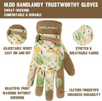 HLDD HANDLANDY Work Gloves for Women and Ladies, Leather Gardening Gloves Flexible Mechanic Working Gloves