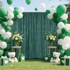 Dark Green Sequin Backdrop Curtain 4 Pieces 2FTx8FT Glitter Photography Backdrop for Party Wedding Birthday Christmas Decorations