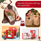 200PCS Christmas Gift Tag Stickers, Xmas Self Adhesive Name Tags Labels, Christmas Stickers for Cards Crafts Gift (1.97 x 2.95 in, 8 Styles)