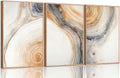 3 Pcs Beige Tree Rings Canvas Wall Art Modern Neutral Abstract Geome Nature Tree Ring Paintings Pictures Wall Decor Poster Print Artwork for Living Room Bedroom Office Home Decoration Unframed
