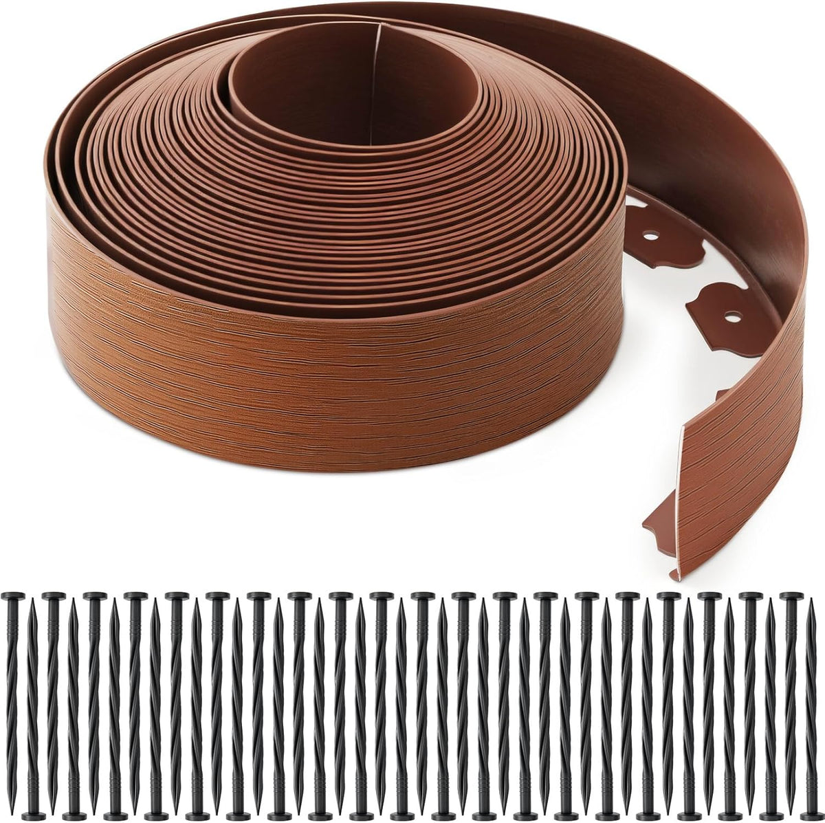100ft Landscape Edging 4 Inch Tall Garden Edging Borders No Dig Lawn Border with 90 Anchoring Spikes Mini Plastic Fence for Landscaping Yard Lawn Garden Grass Flower Beds Home