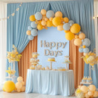 Metal Arch Backdrop Stand and Cover Set, 8FT, 7.2FT Party Backdrop, Easy to Assemble, Backdrop Stand for Parties, Birthday, Baby Shower