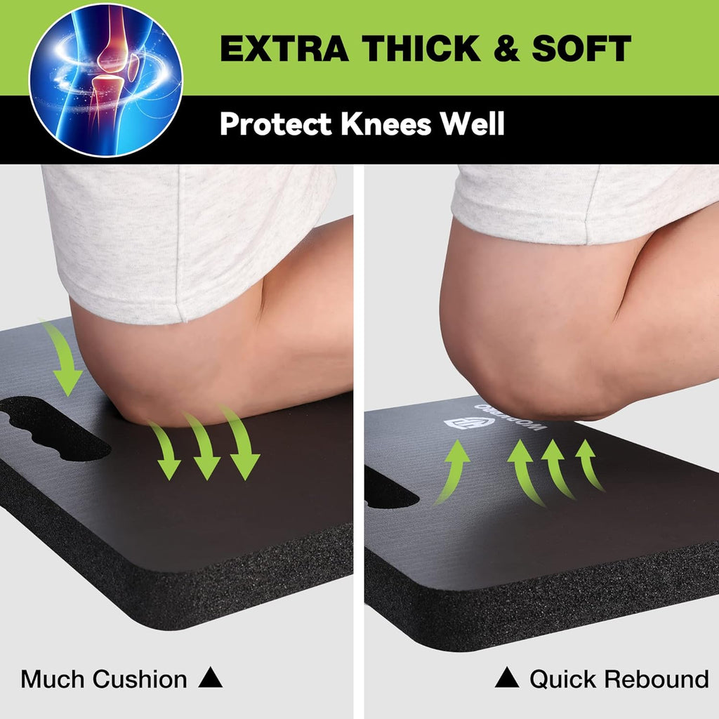 WORKPRO Extra Thick Kneeling Pad, Soft Foam Cushioning for Knee, Large Foam Kneeler Mat for Gardening, Bathing Baby, Workout Supplies, 17.5 x 11 x 1.5 in, Black