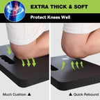 WORKPRO Extra Thick Kneeling Pad, Soft Foam Cushioning for Knee, Large Foam Kneeler Mat for Gardening, Bathing Baby, Workout Supplies, 17.5 x 11 x 1.5 in, Black