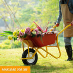 4.80/4.00-8" Air Filled Wheelbarrow Tire,Heavy-Duty Replacement Tire and Inner Tube Set with 3/4 & 5/8 Wheel Bearing and Spacer Kit included,Tubed Tires Non-Slip for Garden Cart Wagon