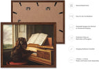 Poster Master Vintage Portrait of an Extraordinary Musical Dog Poster - Retro Dog Print - Puppy Art - Music Art - Piano Art - Animal Lover Art - Living Room or Office Decor, 11x14 Brown Framed