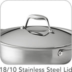 Tramontina Signature Tri-Ply Clad Stainless Steel 4-Quart Universal Pan with Lid, Induction-Ready Cooking Pan, Dishwasher-Safe, NSF-Certified, Made in Brazil