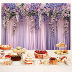 20x10ft Purple Flower Wedding Photography Backdrop Lavender Floral Wedding Bridal Photography Backdrop Anniversary Birthday Baby Shower Girl Party Banner Photo Booth Props Background Wall Decor