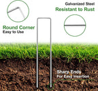 6 Inch Garden Stakes, 25 Pack Landscape Staples Anti-Rust 11 Gauge Galvanized Ground Stakes Pins for Yard Fabric, Lawns, Weed Barriers, Landscape Fabrics, Irrigation Hose